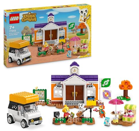 LEGO Animal Crossing K.K. spielt auf dem Festplatz, Bauspielzeug mit Café und Auto aus den Videospielen, Spielset für Mädchen und Jungen ab 7 Jahren, Geschenk für Kinder 77052