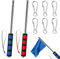HIKPACKER 2 Stück Teleskop Fahnenmast Kit, 1.6m Handheld Teleskop Fahnenmast, Teleskop Fahnenstange, Mit 6 Clip-Haken, Edelstahl Tourguide Fahnenstange, Für Reisende Camping-Wettbewerbsleiter Lehrer