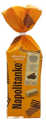 NAPOLITANKE KRAS Wafers Premium - Biscotti Wafers Premium con Deliziose Ripieni di Latte, Crema al Cioccolato, Nocciola, Limone e Arancia - Diverse Taglie (840 G CHOCOLATE & CREAM, 2 PCS)