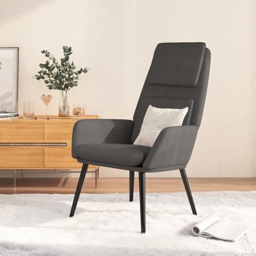 THOYTOUI Relaxsessel, Clubsessel Leseessel TV Sessel Ohrensessel Geeignet für Speisesaal Balkon Schlafzimmer Stube Dunkelgrau Stoff