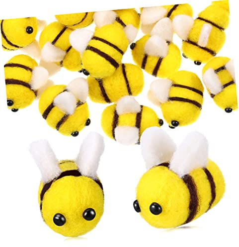 BRIGHTFUFU Stück Filz Bienen Filzverzierungen Kunsthandwerk Bastelbedarf Tiere Miniaturen Filztiere DIY Haar Accessoires Flache Rückseite Verzierungen Kleine Biene Bienen