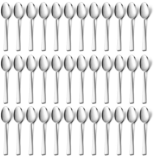 Joyfair Stainless Steel Teaspoons Coffee Spoons Set of 36 (5.3 Inch，13.5cm) | Non-Toxic, Rust Proof, Durable Enough, Smooth Edge, Ergonomic Design, Multi-Purpose Use, Mirror Polished, Dishwasher Safe