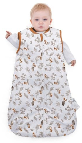 LAT Schlafsack Baby Winter Kinderschlafsack 2.5 Tog Warm Baby Winterschlafsack Baumwolle Babyschlafsack Neugeborene 0-12 Monate (Kaninchen, M/6-18 Monate)