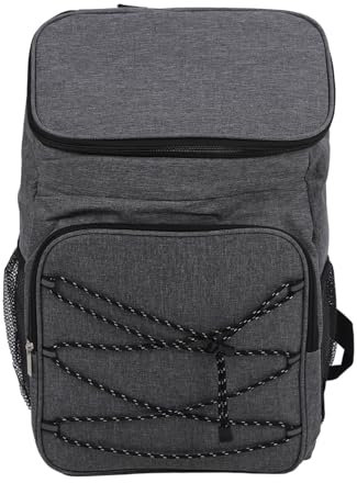 Oxford-Stoff-Kühlrucksack, isoliert, wasserdicht, auslaufsicher, Kühl-Lunch-Rucksack mit verstellbarem Schultergurt für Camping, Angeln, Picknick, Grau