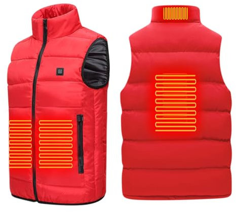 2024 Beheizbare Weste Herren Leichte Aus Baumwolle, Unisex Heizweste Winterwarme Einzelsteuerung 4 Zonen Intelligente Elektrische Mit Konstanter Temperatur Beheizte Steppweste Warme Dicke Heated Vest