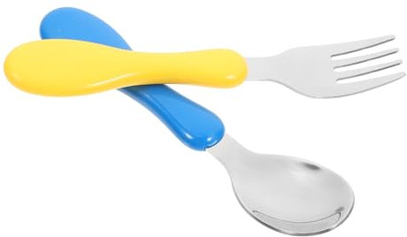 CHILDWEET Junge Mädchen Utensilien Reise Mit Etui Löffel Und Gabeln Für Junge Mädchen Edelstahl Göffel Babybesteckset Fütterlöffel Gabel Und Löffel Set Für