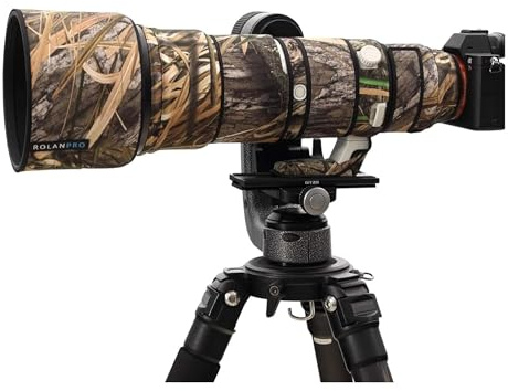 ROLANPRO Copriobiettivo impermeabile per Sony FE 400-800mm f/6.3-8 G OSS Camouflage Rain Cover-#49 Reed Camouflage impermeabile