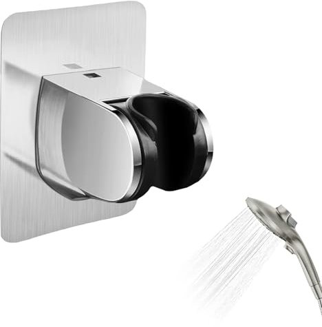 1 soporte para cabezal de ducha de plástico, soporte de ducha ajustable de mano, soporte de ducha de pared, soporte de ducha ajustable de 3 ángulos para el hogar, hotel, baño
