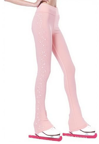 LIUHUO Eiskunstlauf-Hosen Mädchen Training Tragen Qualität Kristalle Schwarz Kind Skating Leggings