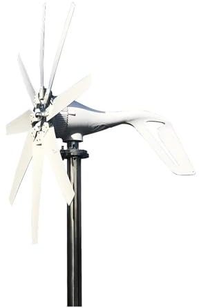 Turbina Horizontal de 1000W, Kit de turbina aerogeneradora de poco ruido de 12V/24V/48V con controlador MPPT for alumbrado público doméstico Generación de energía de alta eficiencia y bajo ru(LCD Hybr