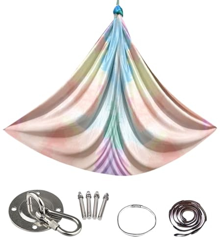 Aerial Yoga Hängematte Set Fitness Sensorik Dehngurt Aerial Yoga Hammock Swing Sensorische Hängematte Full Body Anti-Gravity-Übungen Mit Beschläge