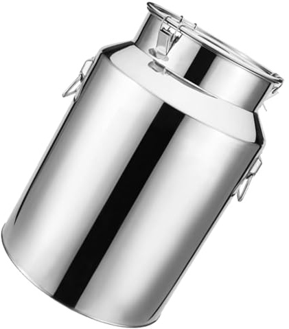 5L Stainless Steel Milk Transport Can & Wine Pail Jug - Kitchen Storage for Liquids & Solids Oil Barrel Tank No Faucet Design Perfect for Home & Outdoor Use