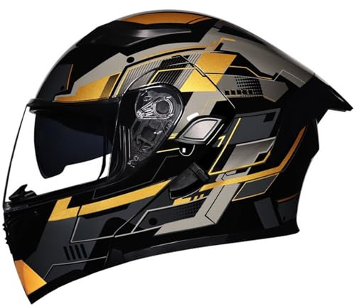 Casco Moto Apribile Caschi Moto Integrale Modulare per Adulti Uomini e Donne Casco Moto Integrato Modulare Omologato ECEDOT Con Doppia Visiera Caschi Motocross F,M=57~58CM