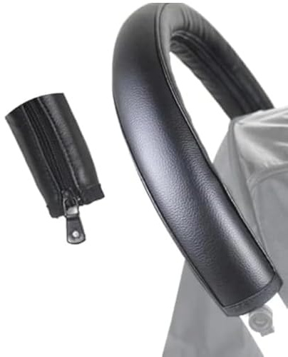 Protège-mains Universel Pour Poussettes En Cuir PU Noir – Accessoire De Protection Haut De Gamme Pour Poignée De Poussette, ACompatible Avec Babyzen Yoyo, Yoya Et Autres, Facile À Installer Et Nettoy