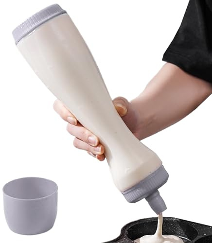 Pancake Mixer Bottle Teigflasche Pancake Teigspender Quetschflasche Mit Deckel Und Skala Teigspender,Teig Mixer Für Pancakes Pfannkuchen Für Pancakes,Muffins,Poffertjes,Crepes Und Waffeln