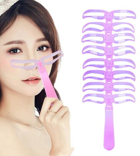 Pochoir à sourcils Gabarit sourcils lavable et réutilisable | à sourcils 8 styles outils de beauté Pour femmes, filles, débutantes, maison, salon, voyages, rendez-vous, fêtes,