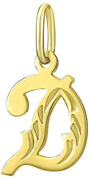 SILVEGO Unisex Anhänger Buchstabe D Gelbgold 14 Karat 585