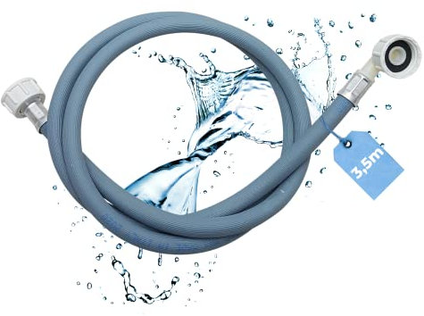 LICHTBLAU Manguera de entrada lavadora lavavajillas 2955 tamaño conexión 3,5m I 3/4 pulgadas en ángulo/recto junta incluida I tubo entrada de agua aplicación versátil independiente de fabricante