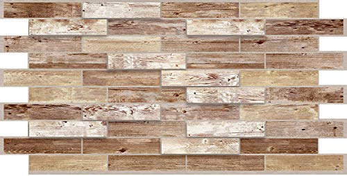 3D Kunststoff PVC Wandpaneele Wandpaneele für dekorative Fliesenverkleidung - Holländische Eiche (Pack 10 Stück / 4,7 m²)