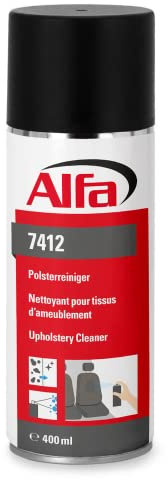 Alfa Polsterreiniger 400 ml Aktivschaum entfernt rückstandsfrei selbst hartnäckige Verschmutzungen aus Polstern und Teppichen im KFZ