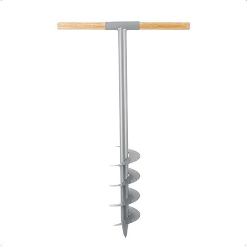 Rekord Handerdbohrer (Ø 150 mm) aus pulverbeschichtetem Stahl 2,6 kg I Flexibler Holzgriff, Länge ca. 100 cm, Erdbohrer, Pfahlbohrer, ‎Erdlochbohrer, Pflanzbohrer