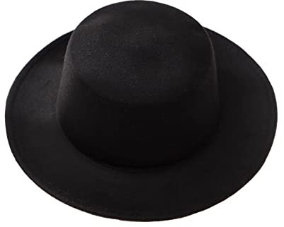 Bamboopack Schwarzer Fedora-Hut für Damen und Herren, klassisch, elegant, breite Krempe, Derby-Kappe, Kirche, Hochzeit, Party, Performance, Cosplay, Alltag