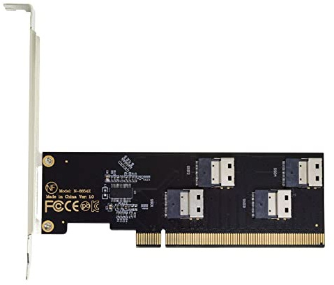 Cablecc Slimline Four SFF-8654 4X 4 NVME auf PCIE Express 3.0 4.0 Raid Card VROC Raid0 Hyper Adapter