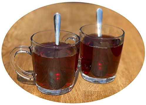 Topkapi - Lot de 6 Tasses à thé Turc Bahar-Sultan, 6 Verres à thé et 6 cuillères à café, Tasse à thé et à café avec cuillère, Ensemble Complet pour 6 Personnes