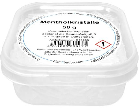 Mentholkristalle 100% Minzöl 50g Sauna Aufguss Menthol intensiv wohltuend