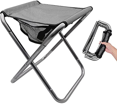 Campingpall, bärbar hopfällbar pall XXL-storlek campingpall för vuxna aluminiumlegering hopfällbar pall för resor, camping, vandring, fiske, trädgårdsarbete med bärväska