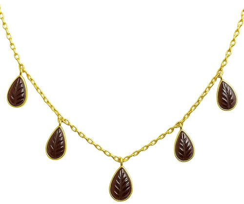Sophia Rose Jewellery Collier en argent 925 plaqué or grenat 40.5cm - Idées de cadeaux artisanaux pour femme