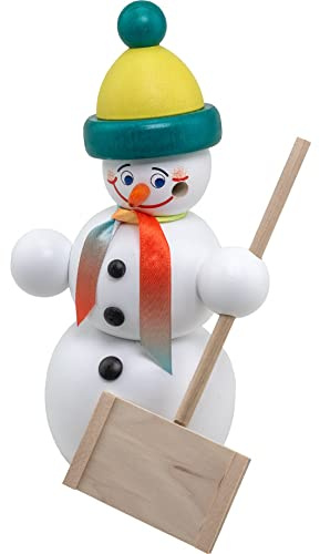 Seiffener Volkskunst Räuchermann Schneemann, 16 cm hoch, original Erzgebirge von Seiffener Volkskunst
