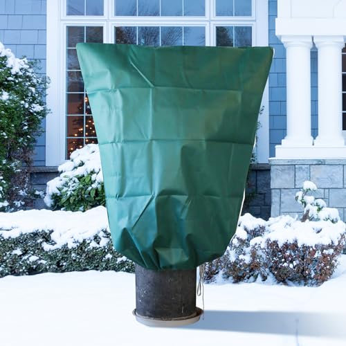 Pflanzen Winterschutz Frostschutz for Kübelpflanzen: 70g/m² B120 x H180 cm überwinterungszelt Pflanzenschutz mit Reißverschluss für Olivenbaum Palmen Reißfest Atmungsaktiv Waschbar UV Stabil Grün
