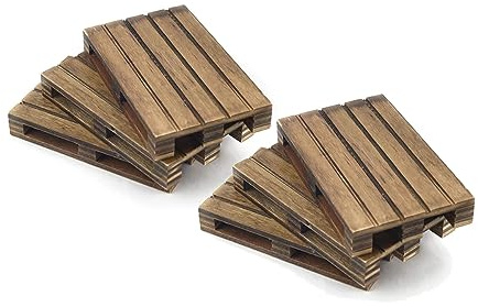 HostelNovo - 6 pezzi di mini pallet in legno naturale invecchiato - Made in Spagna - Ideale per decorazioni e sottobicchieri, dimensioni 12 x 8 x 2,2 cm