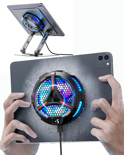 ACEDAYS iPad-Kühler, magnetischer Tablet-Kühler für iPad/Surface Pro/Samsung Tab, universeller Heizkörper mit Temperaturanzeige für mobiles Gaming, Tiktok Live-Streaming (inkl.