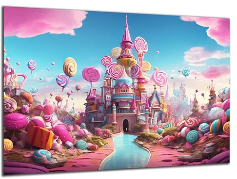 Munera Design - Bild 40x60 - Märchen Prinzessin buntes Schloß - Wand-Bilder Kinder-Zimmer