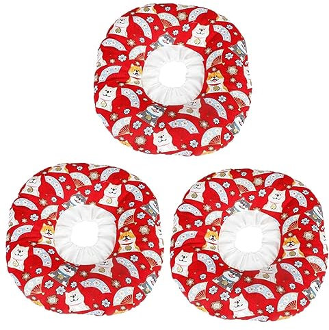 Sosoport 3stücke Pet Headwear Für Hunde Atmungsaktiver Und Bequemer Schutzkragen Für Kleine Hunde Rot s Anti-lecken Und Anti-kratzen Fördert Schnelle Genesung Nach Verletzungen