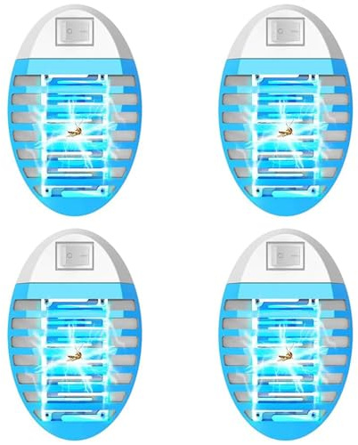 WARDBES Mückenlampe, Elektrisches Moskitonetz, Mückenschutz Steckdose，Fliegenfalle für Zuhause, geeignet für Zuhause, Küche, Schlafzimmer, Esszimmer (4 Stück)