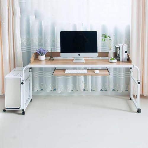 Mobiler Betttisch, höhen- und längenverstellbarer Betttisch, Laptop-Computertisch mit Rollen, Krankenpflegetisch, Home-Office-Arbeitsplatz (Farbe: B, Größe: 140 * 45 cm)