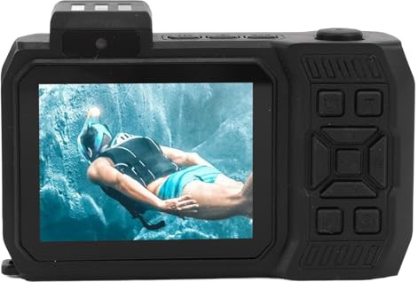 Fotocamera Subacquea, Fotocamera Impermeabile 4K 65MP Autofocus Batteria 2500mAh Torcia SOS per lo Snorkeling (BLACK)