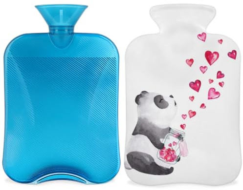 Borsa dell'acqua calda con coperchio, 2 l, per alleviare il dolore, collo e spalle, mani, piedi, impacchi caldi e freddi