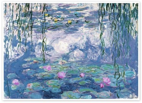 Seerosen Poster von Claude Monet 130 x 100 cm Blau Wandbilder Wanddeko