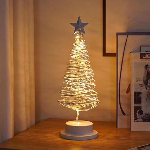 Luz De Noche Del Árbol De Navidad | Lámpara De Escritorio De Forma Del Árbol De Navidad | Adorno De Luces De Árbol De Navidad LED | Luces Iluminadas De Estrella Árbol De Navidad para Decoración Sala