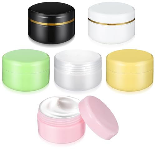 6 st resestorleksbehållare för toalettartiklar, 20 ml mini sminkbehållare med lock, läppbalsambehållare, små hudvårdsflaskor för smink, hudvård, schampo, balsam, kroppstvätt