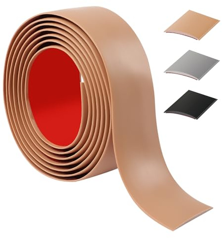 200cm übergangsprofil selbstklebend，Flexibel übergangsleiste selbstklebend PVC für Küche/Wohnzimmer/Bad,Türschwellen leiste zum Verbinden von Bodenfugen/Fliesen/Laminat/Teppich（4cm，Braun）