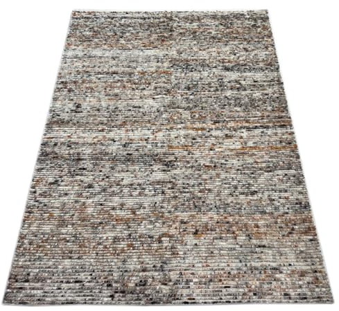 WAWA TEPPICH Alfombra de lana anudada a mano, 170 x 240 cm, pelo corto y pelo largo, diseño moderno st1