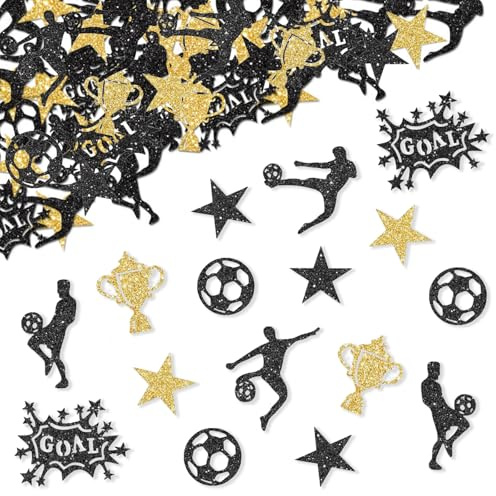 ParPix 120 Stück Fussball Geburtstag Deko Konfetti, Groß 4cm Streudeko Fussball Deko Geburtstag Kinder, Fußball Geburtstags Confetti, Geburtstagsdeko Fussball Konfetti, Fußball Geburtstags Tischdeko