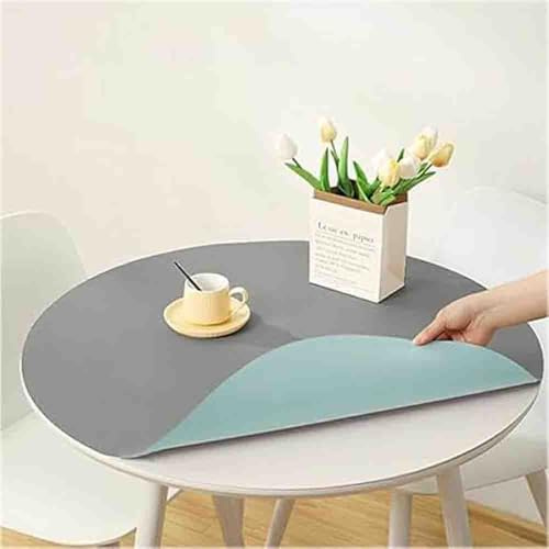 GYYFQH Tischdecke Kunstleder Rund，Tischmatte Lederoptik，Nordische Runde Ledertischdecke，Rundes PVC-Leder-Tischset，Tischdecke Dicke 2 Mm，Abwischbar Tischdecke，Rund Esstischauflag(H,40cm)