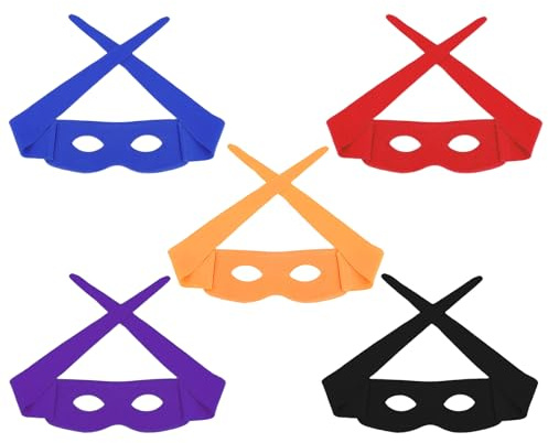 Lot de 5 masques pour les yeux de super-héros - Costume de super-héros - Demi-masque pour Halloween, carnaval, fête, cosplay