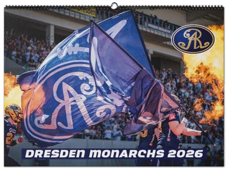 Dresden Monarchs Kalender 2026 | A3 quer | 12 Monate + Deckblatt